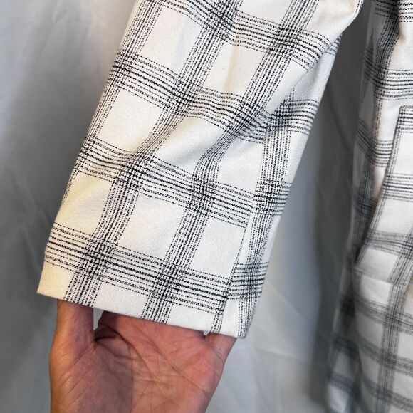 Carolina Belle Longline Open Front Boyfriend Plaid Blazer Lined Size XL Office - Picture 5 of 12